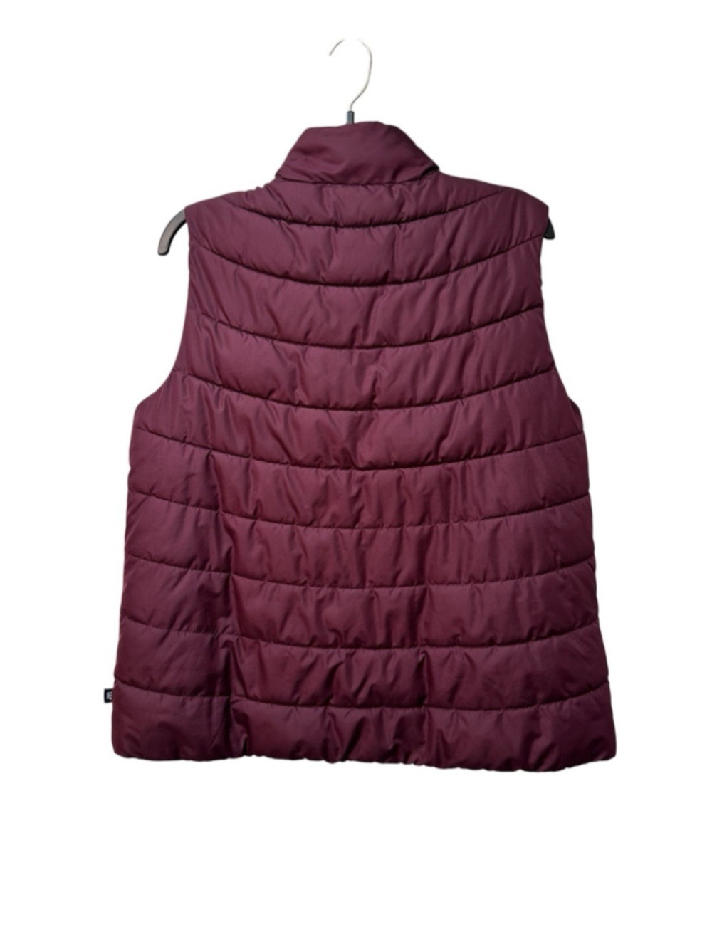 GAP Water-Resistant Puffer Vest Womens Large Burgundy Full Zip Fall Vest Pockets - Picture 4 of 13